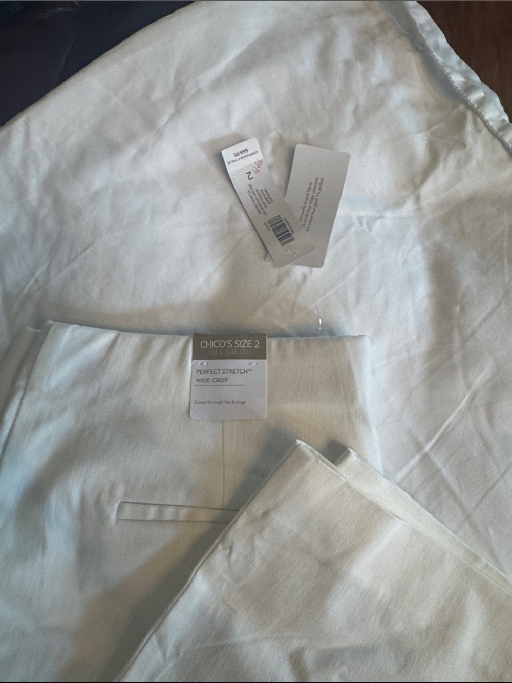 Chico's White Perfect Stretch Wide Crop Pants